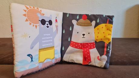 Textilná knižka macko v ročných obdobiach interakt, 