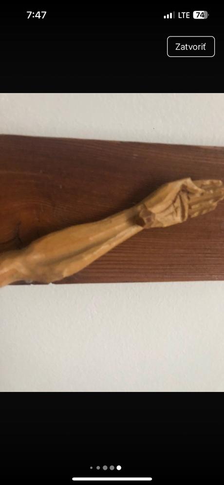 Dreveny velky kriz 70cm d 43,5cm jezis na krizi dr,