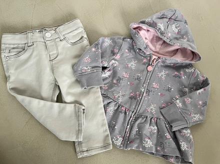 Svetle dzinsy zara a mikina s volanikom vel. 68, zara,68