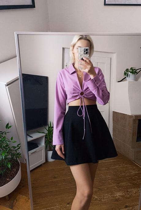 Zara fialová krátka košeľa, zara,m