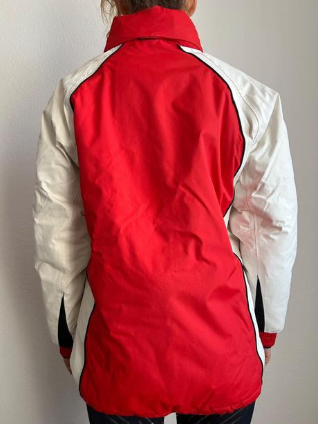 Červeno-biela nepremokavá bunda, m