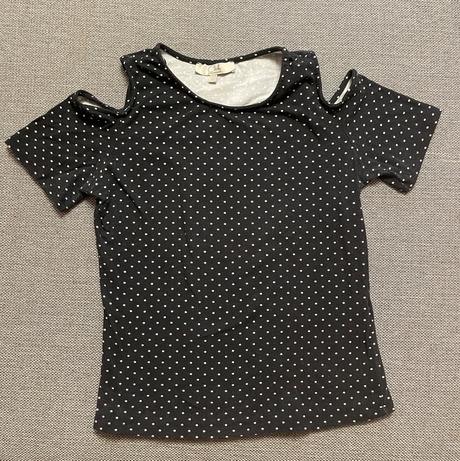 Top / tričko čierno-biele s bodkami c&a, clockhouse,m