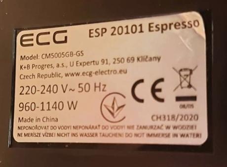 Predám pákový kávovar ecg - esp20101 espresso, 