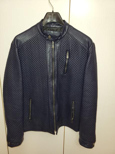 Kabát prechodný, koženka, l