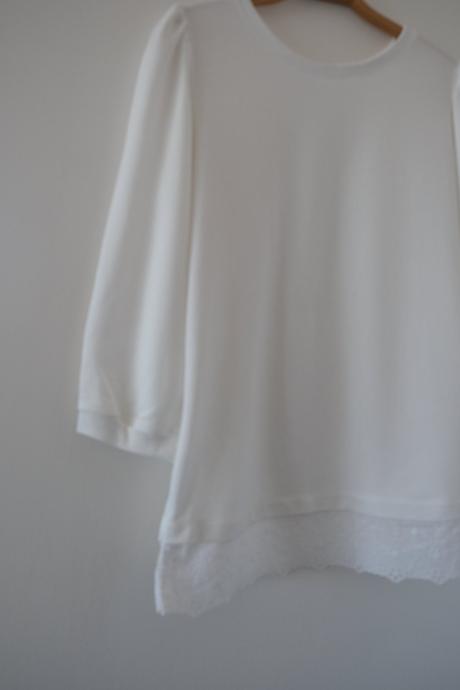 Biele tričko s krajkou, 40