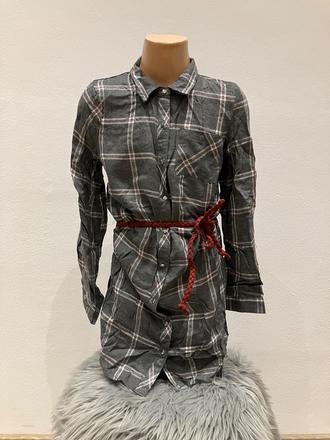 Dievčenské kárované košeľové šaty (122-128), 122 / 128