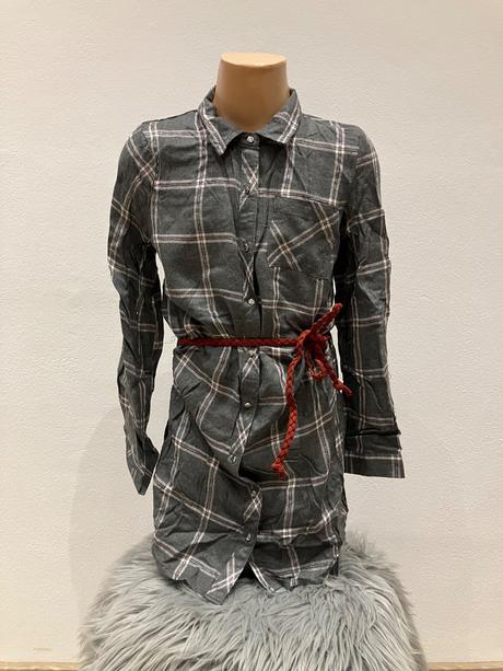 Dievčenské kárované košeľové šaty (122-128), 122 / 128