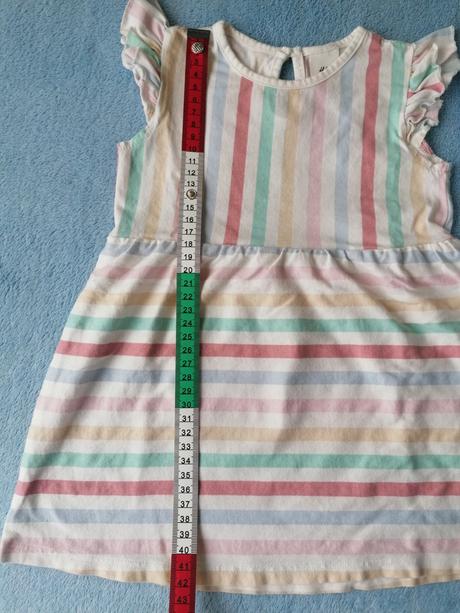 Letné šaty pásik, jahody, melony, h&m,86