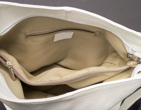 Biela kožená kabelka, 