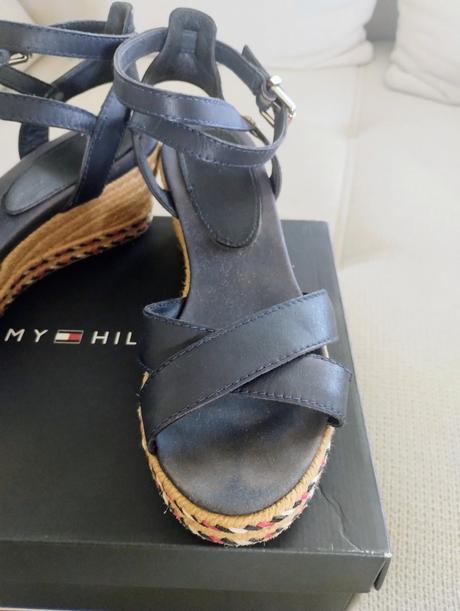 Koženē sandále na platforme, tomy hilfiger, 37, tommy hilfiger,37