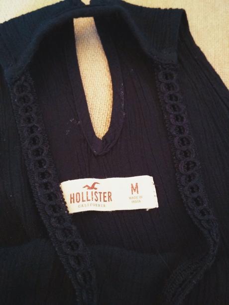 Vzdušný čierny top hollister, hollister,m