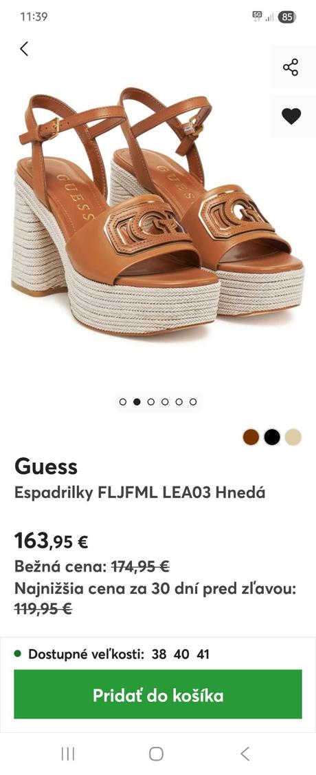 Kožené sandále guess, guess,40