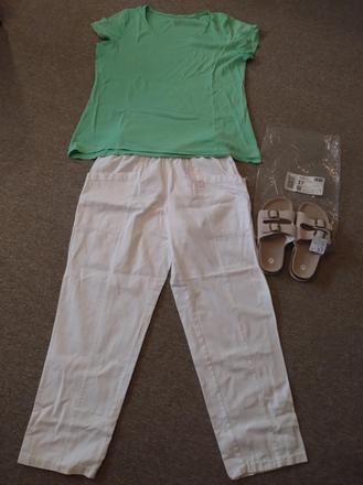 Novy damsky pracovny balik ( slapky, nohavice, tri, xxl