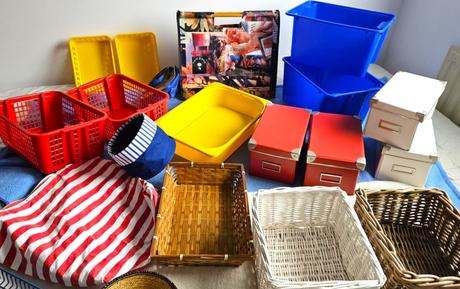 Krabice, ulozne boxy, kosiky - mix, 