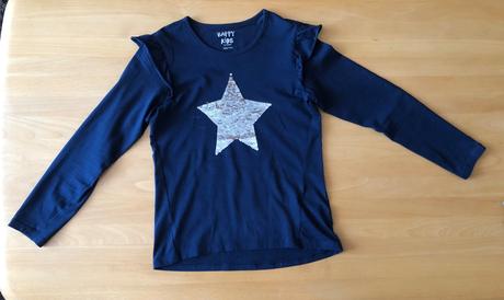 Tmavomodre tricko s flitrami, tcm,140