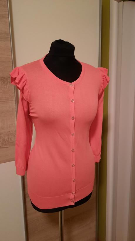 Štýlový koralový dámsky svetrík, f&f,44