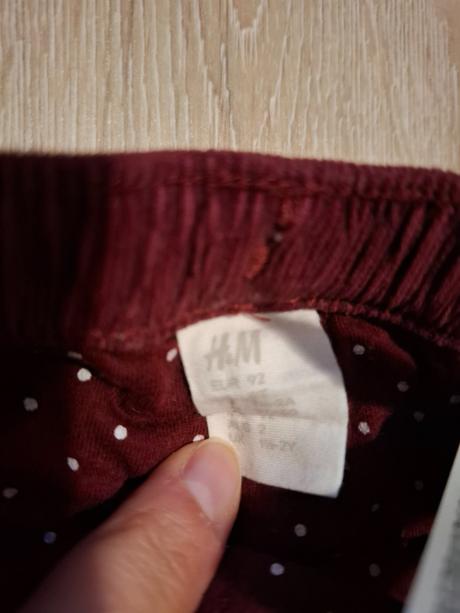 Menčestrové podšité nohavice, h&m,92