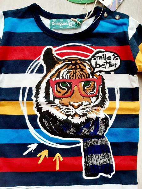 Chlapčenské farebné pásikavé tričko desigual (74), desigual,74