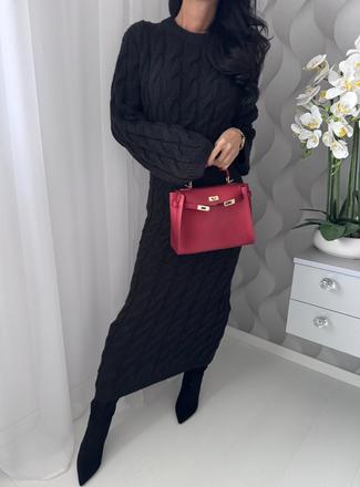 H&m - pletené dlhé šaty, h&m,xs