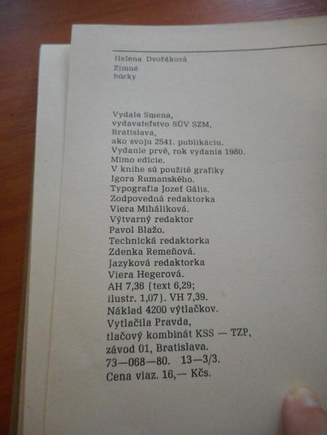 Zimné búrky, helena dvořáková,