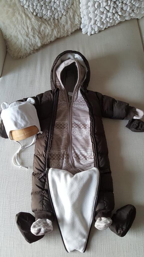 Zimny overal 68 hnedy h&m 4-6 m., h&m,68