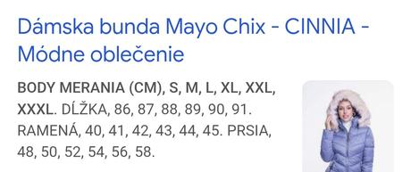 Zimná bunda, mayo chix,l