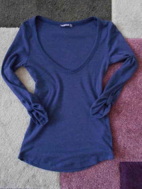 Fialové tričko s trištvrť. rukávmi zn. terranova, terranova,xs