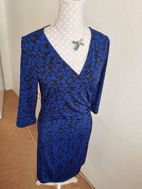 Modro čierne elast.šaty orsay 38, orsay,38