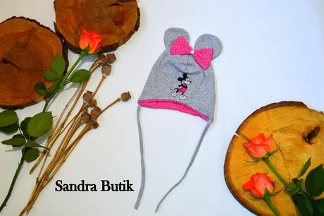 Detská čiapočka mickey s uškami obvod 38 - 42 cm, 56 - 98