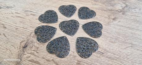 Filigrán - 45 mm -bronz - srdce,