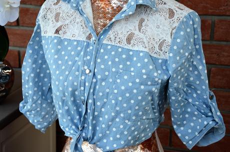 Crop top blúzka na zaväzovanie-s/m, s