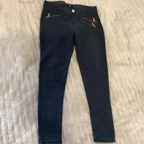 Modré nohavice so zipsami, f&f,38