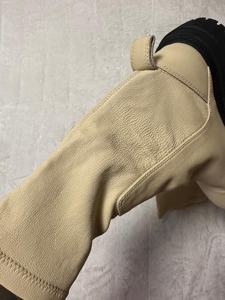 Krémové kožené elastické workery zn. zara, zara,40