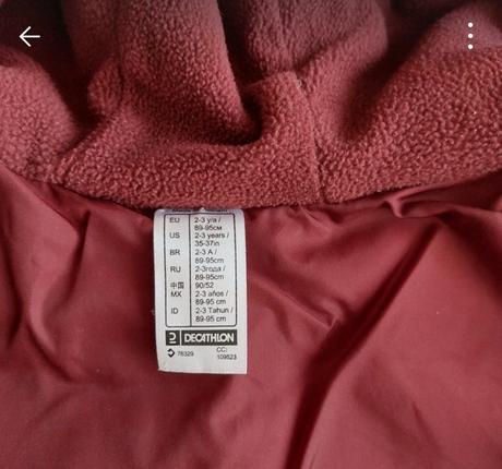 Zimná bunda 2-3roky, decathlon,92