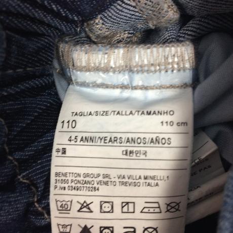 Rifle vysoké dievčenské benetton č.110, 4-5y, benetton,110