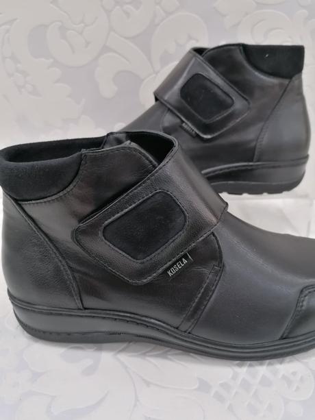 Dámske kožené topánky na suchý zips 19070503 z, 36