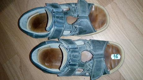 Sandále kožené nosené veľkosť 34, 34