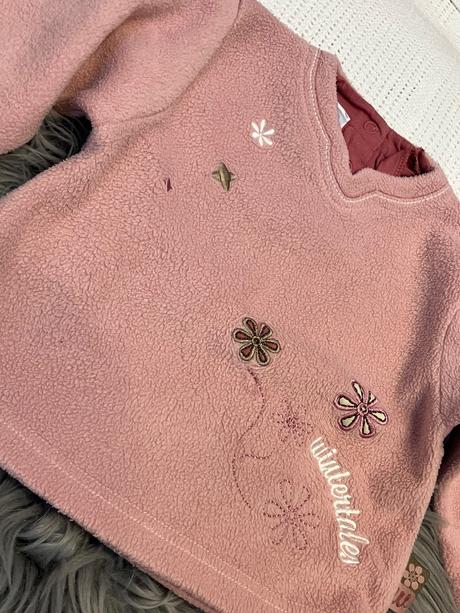 Dievčenská flísová mikina s kvetmi baby club (68), c&a,68