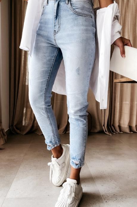 Džínsové modré nohavice, xs