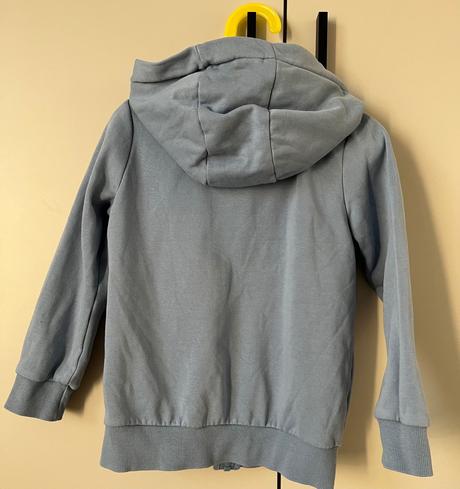 Detská svetlomodrá mikina na zips s kapucňou, 122