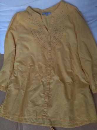 Košeľa horčicová s 3/4 rukávom, m