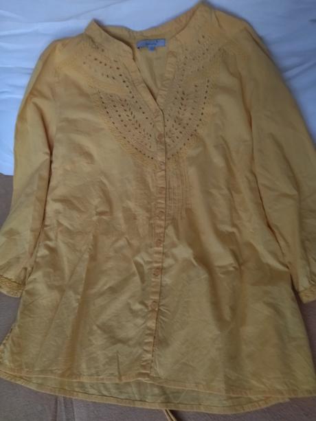 Košeľa horčicová s 3/4 rukávom, m