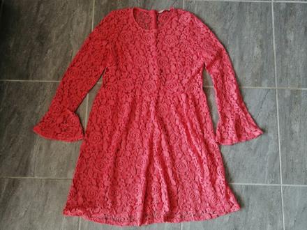 Čipkové šaty george, vl, lososová, george,l