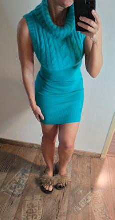 Jane norman tyrkisove svetrove saty s rolakom, 36