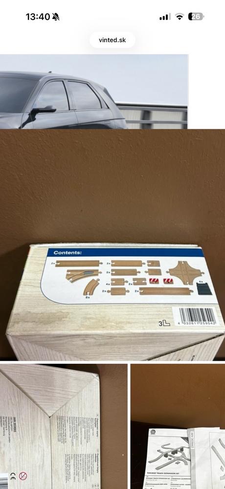 Drevené koľajnice s príslušenstvom., 