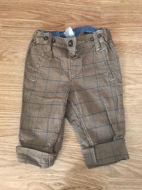 Nohavice na traky veľkost 74 h&m karované, h&m,74