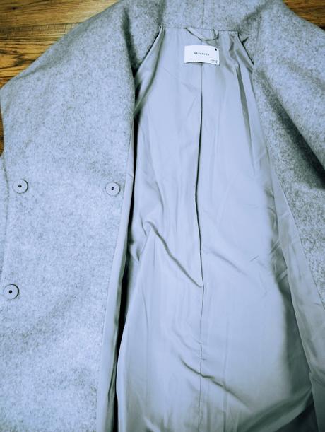 Šedý jesenný kabát, reserved,36