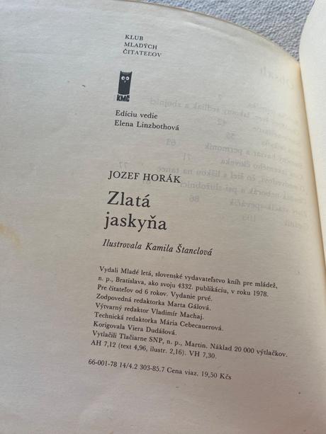 Jozef horák stará rozprávková kniha zlatá jaskyňa,