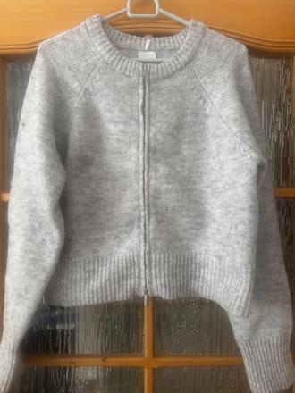 Šedý svetrík na zips, sinsay,m