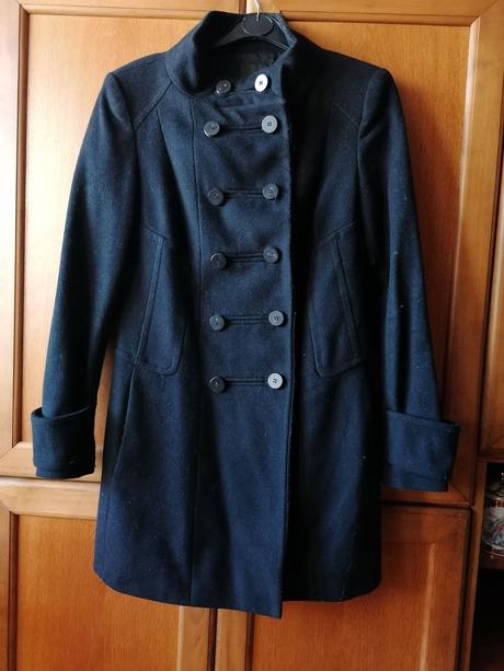 Čierny kabát s dvojradovým zapínaním zara, zara,xs